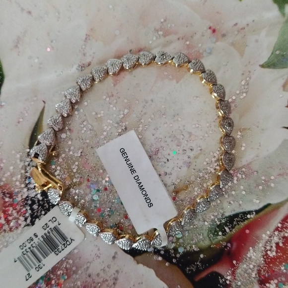 Brand new Heat Bracelet 24KT Over sterling with Genuine Diamond ... - Picture 7 of 9
